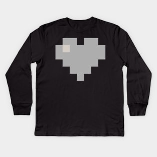 Simple Silver Pixel Heart Kids Long Sleeve T-Shirt